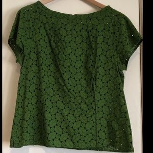 Talbots Green Leaf Blouse